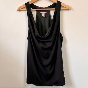 Banana Republic Black/Grey Sleeveless Racerback Blouse, Size L